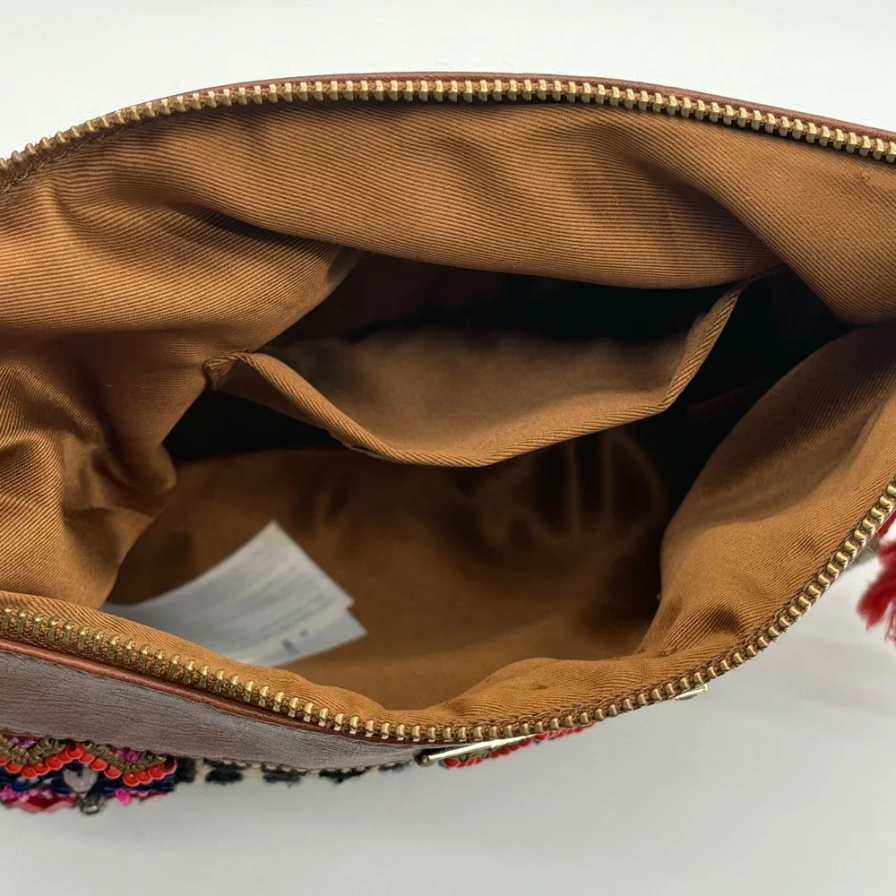 Abercrombie &‎ Fitch Beaded Sequin Clutch Purse Evening Bag with Tassel